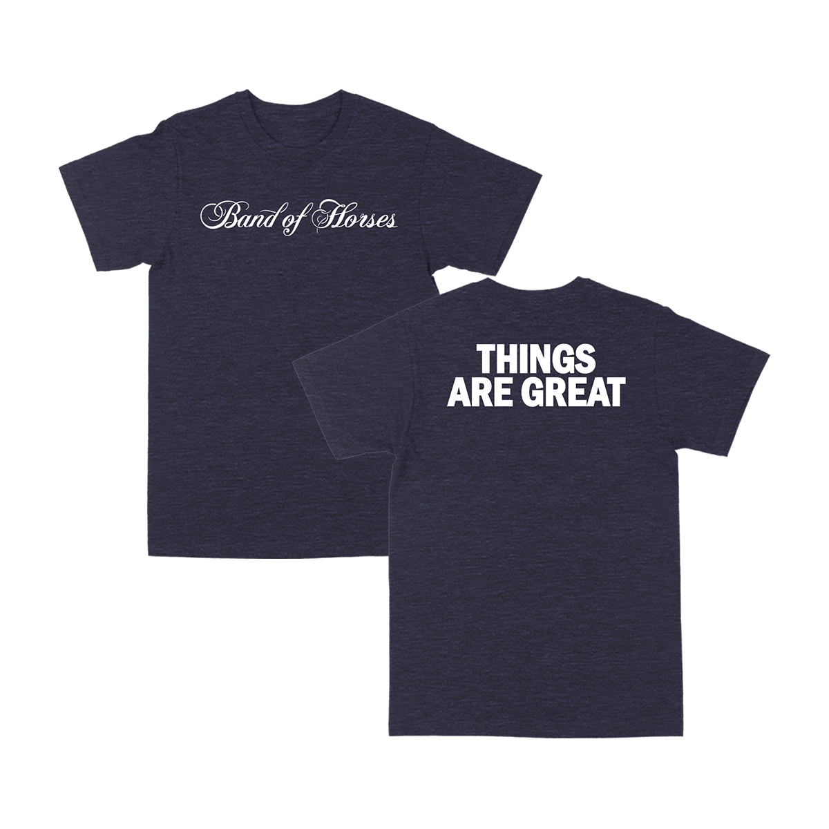 Things Are Great Logo Hthr Navy Tee
